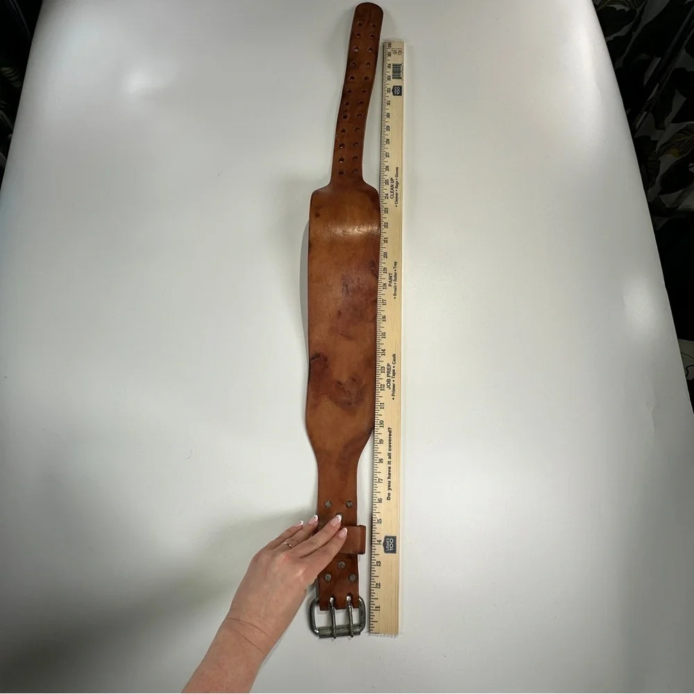 Men's Distressed Tan Leather Belt